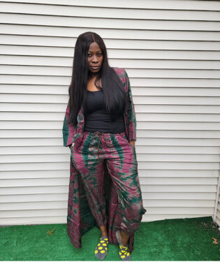 Adire silk kimono